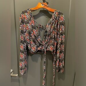 Floral Women's Wrap Top